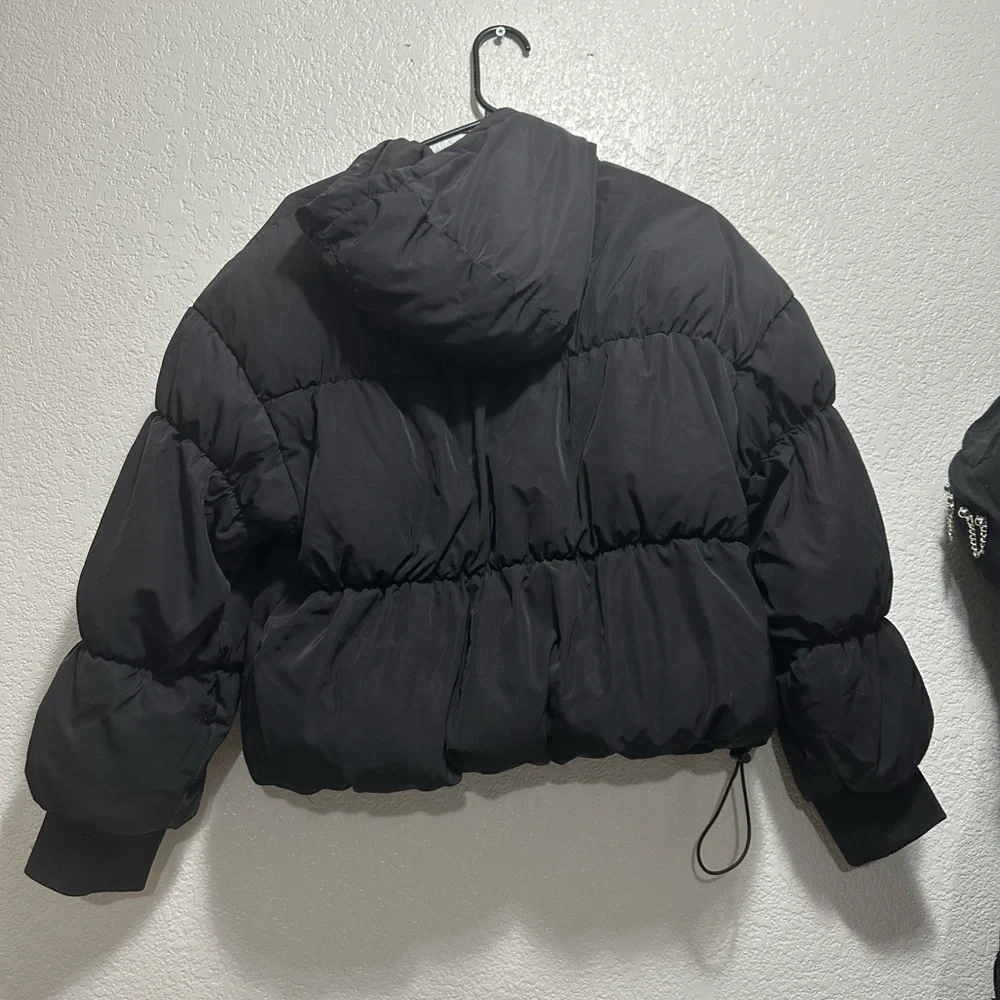 H&M Black Puffer Jacket - Women's Insulated Coat - Picture 11 of 14